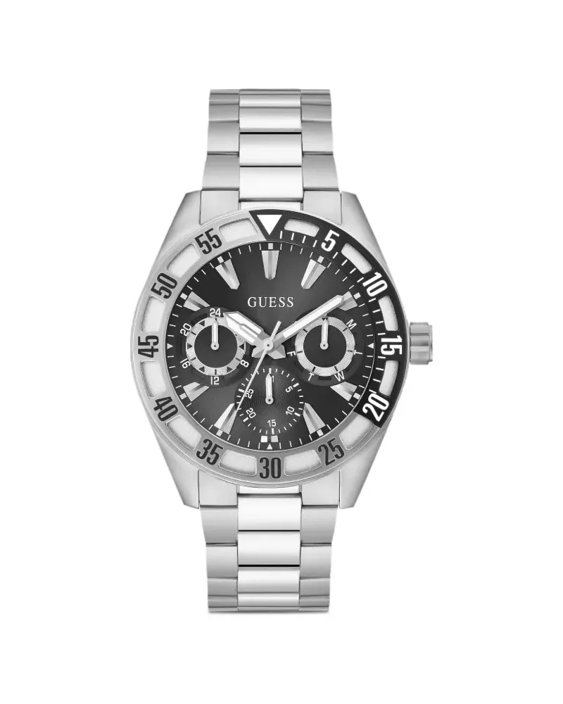 Guess Armbanduhr aus Edelstahl 44mm - Schwarz Schwarz