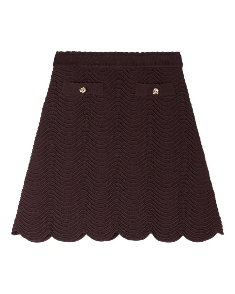 Sandro Gestrickter Rock mit Wellensaum - Braun Braun