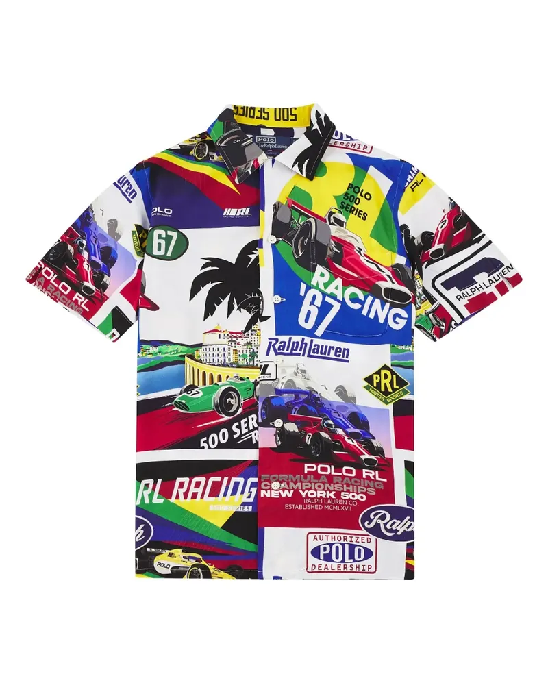 Ralph Lauren T-Shirt mit Renn-Print - Weiß Weiß