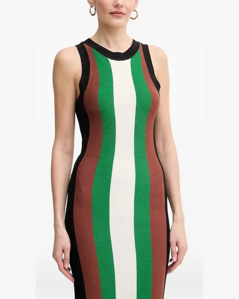 Silvian Heach Gestreiftes Kleid mit Fransen - Grün Grün