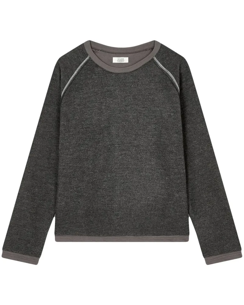 STUDIO TOMBOY T-Shirt mit Ziernaht - Grau Grau