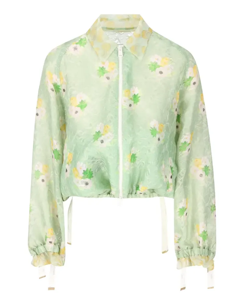 Fendi floral-print bomber jacket - Grün Grün