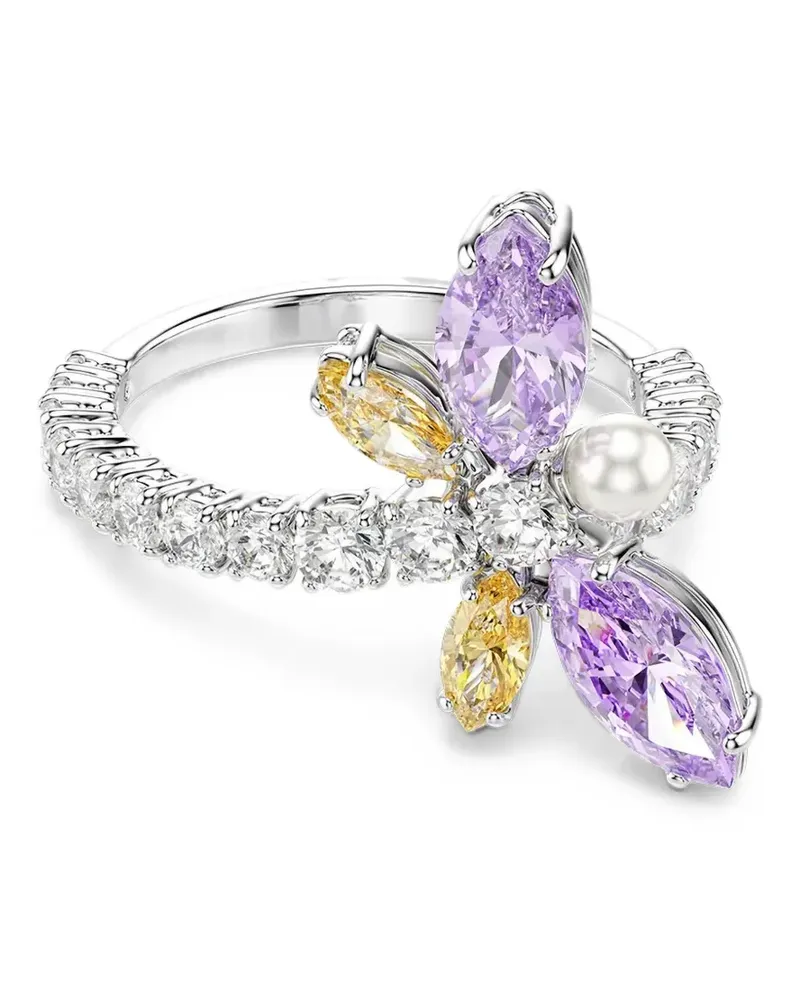 Swarovski x Ariana Grande crystal-butterfly ring - Silber Silber