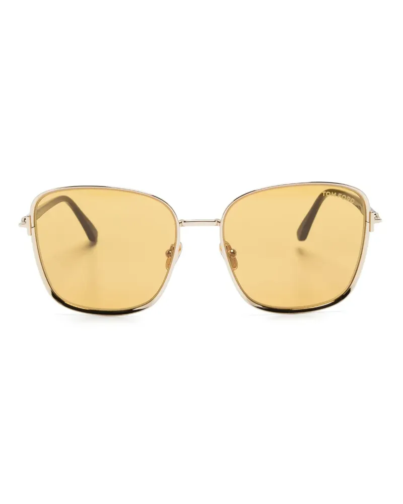 Tom Ford Sonnenbrille mit eckigem Gestell - Gold Gold