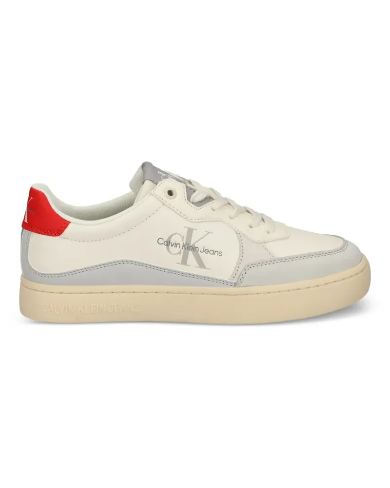 Calvin Klein panelled logo-print sneakers - Nude Nude