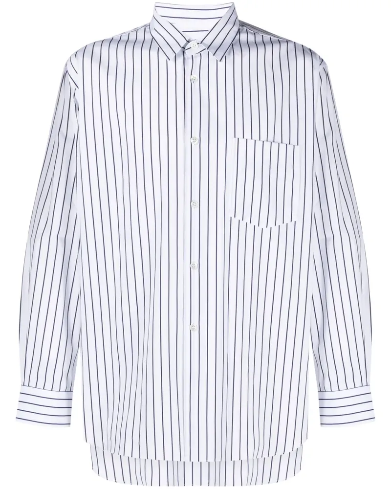 Comme des Garçons Gestreiftes Hemd - Weiß Weiß