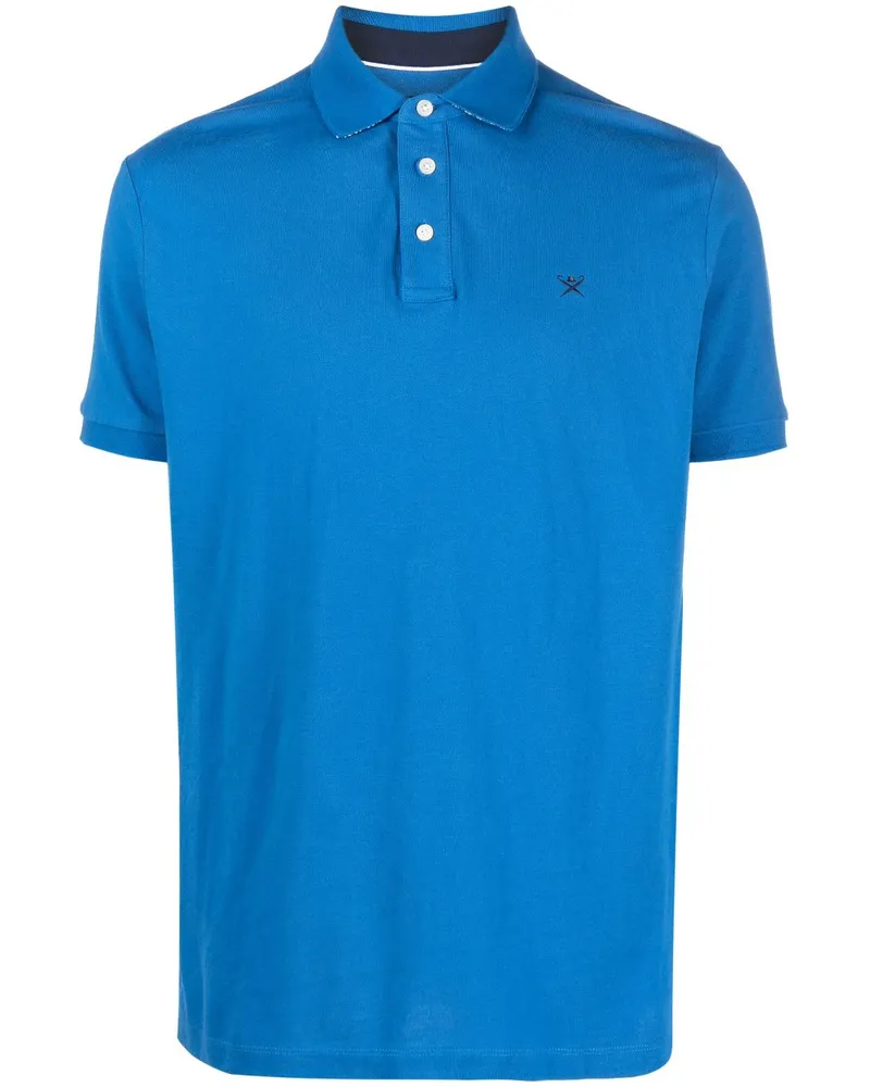 Hackett Poloshirt aus Pikee mit Logo - Blau Blau