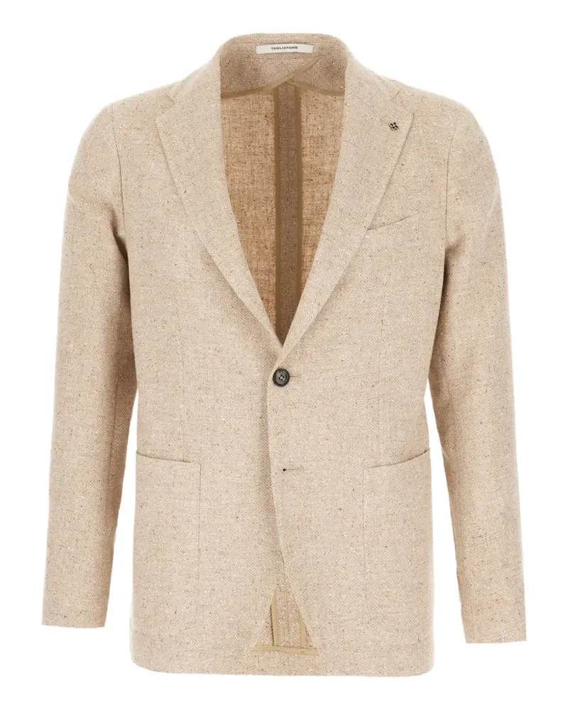 Tagliatore herringbone single-breasted blazer - Nude Nude