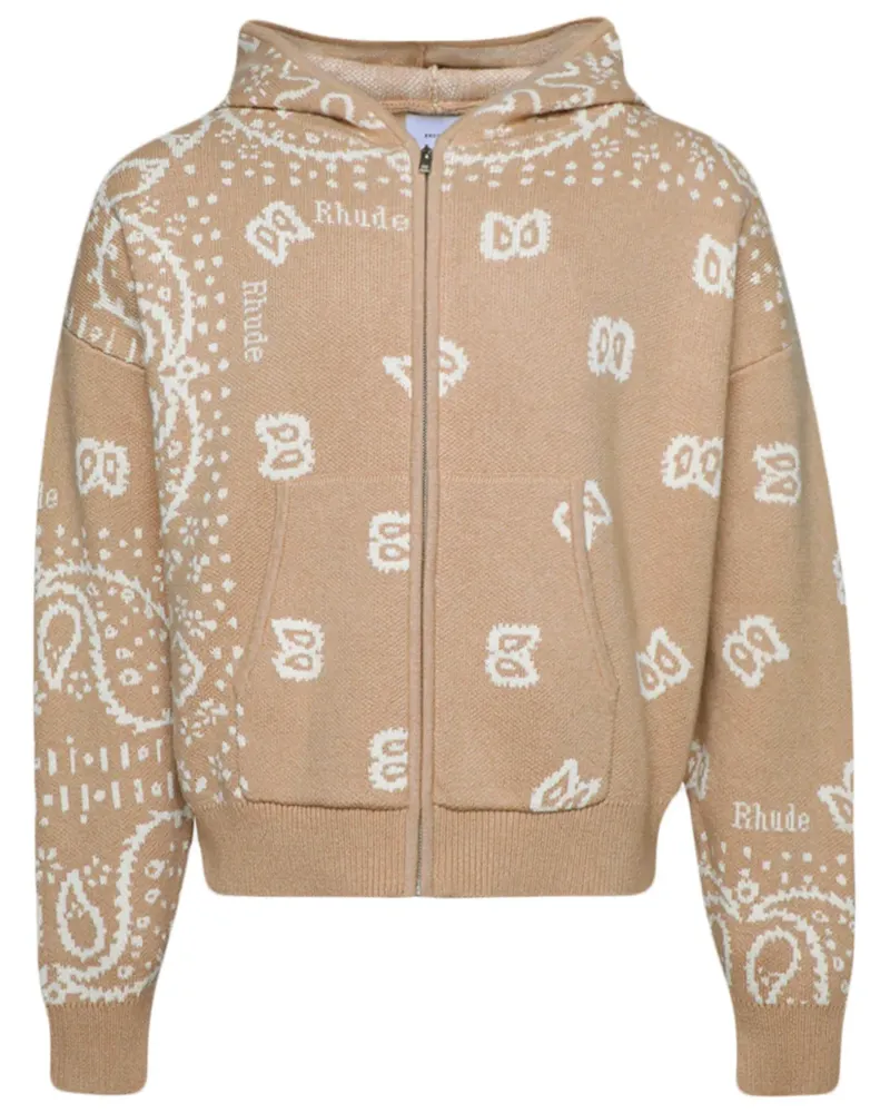 RHUDE Hoodie mit Bandana-Muster - Nude Nude