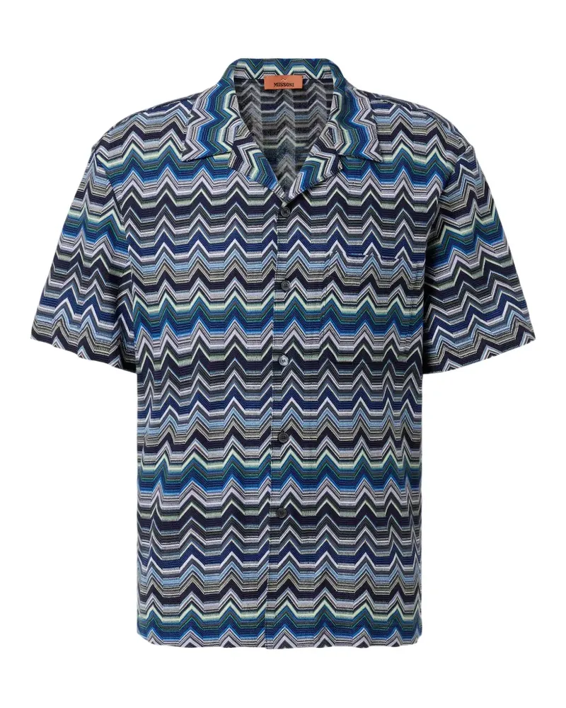 Missoni zigzag-knit shirt - Blau Blau