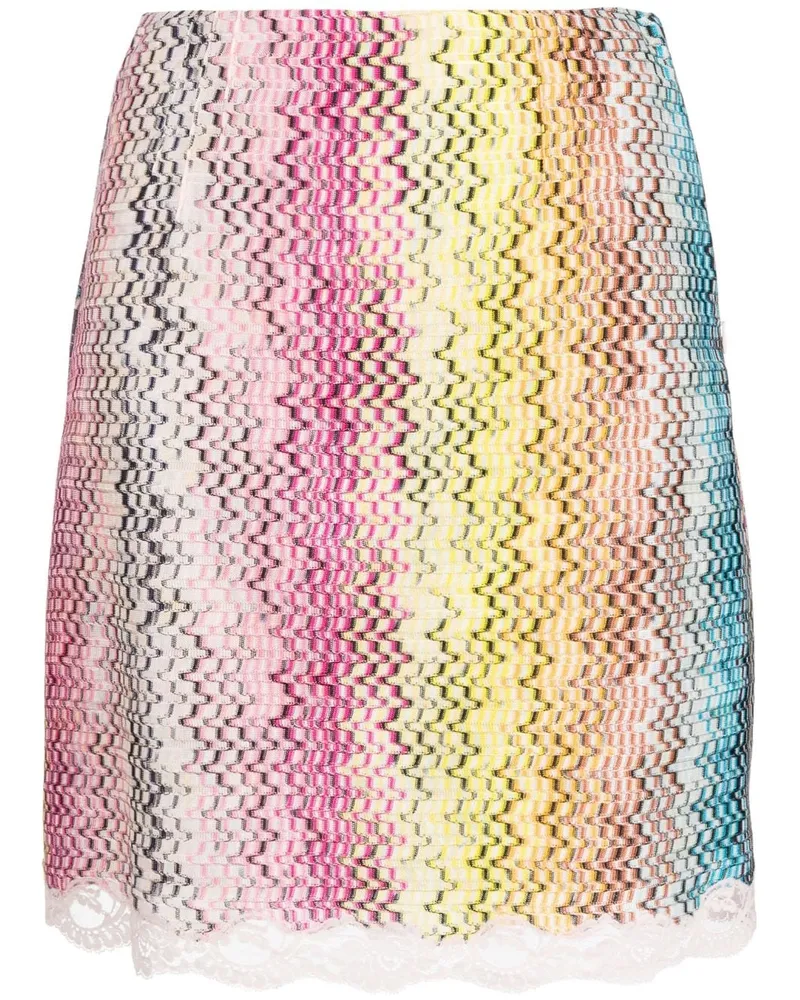 Missoni Minirock mit Zickzackmuster Gelb