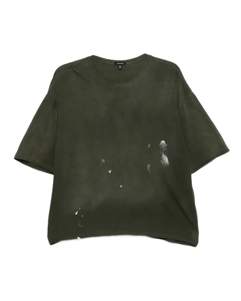 R13 paint-splatter crew-neck T-shirt - Grün Grün