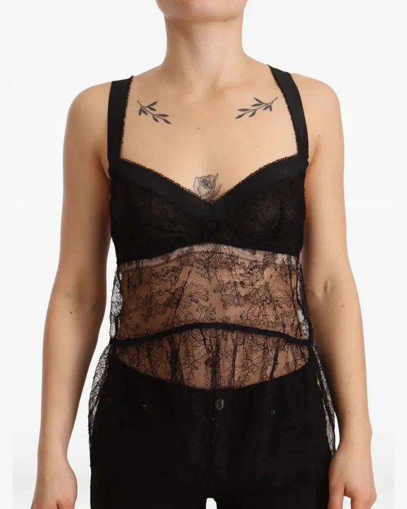 Dolce & Gabbana Top mit Spitze - Schwarz Schwarz