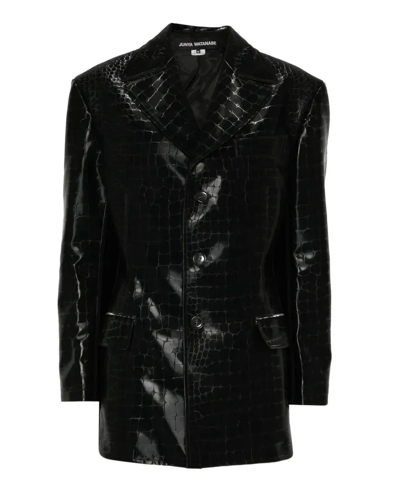 Junya Watanabe Jacke mit Kroko-Effekt - Schwarz Schwarz