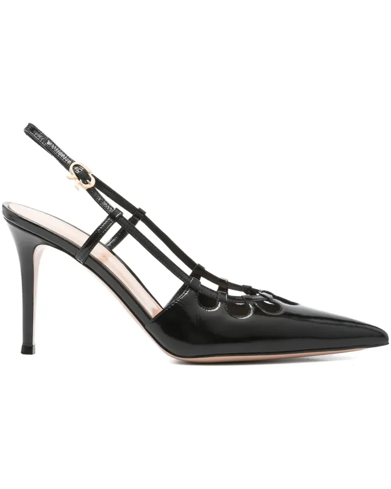 Gianvito Rossi Slingback-Pumps mit Cut-Out 90mm - Schwarz Schwarz