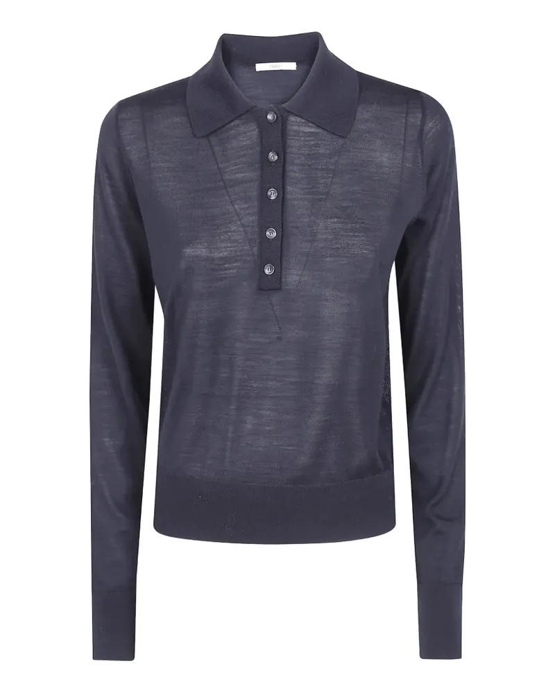 Nuur Geknöpfter Pullover mit Polokragen - Blau Blau