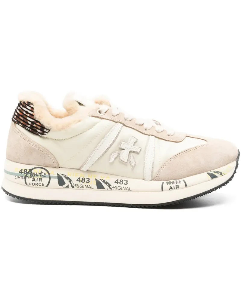 Premiata Sneakers mit Shearling-Besatz - Nude Nude