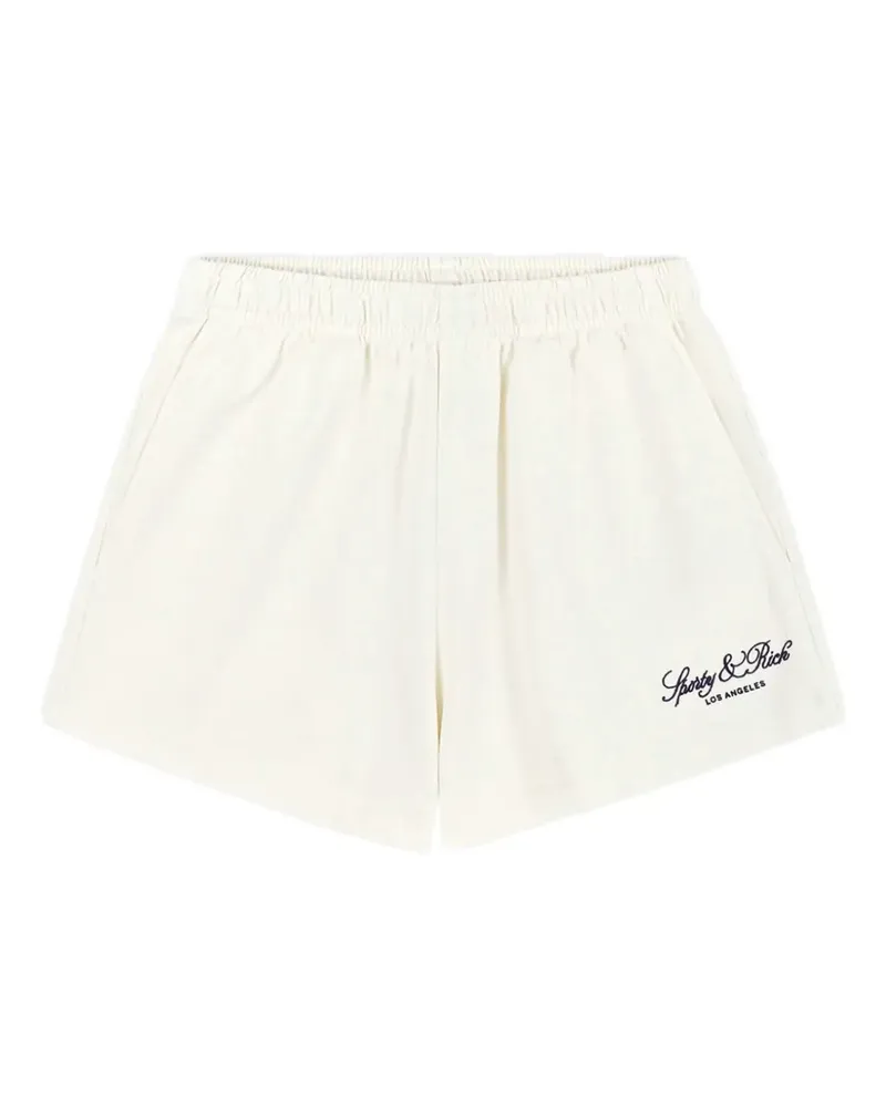 SPORTY & RICH logo-print elasticated-waist shorts - Nude Nude