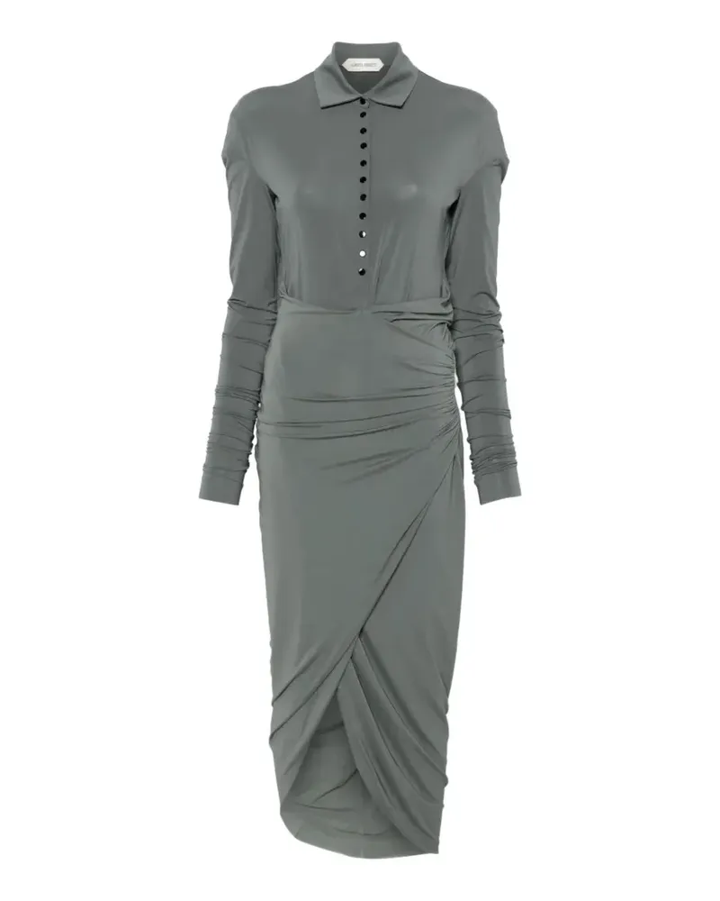 Alberta Ferretti button gathered dress - Grau Grau