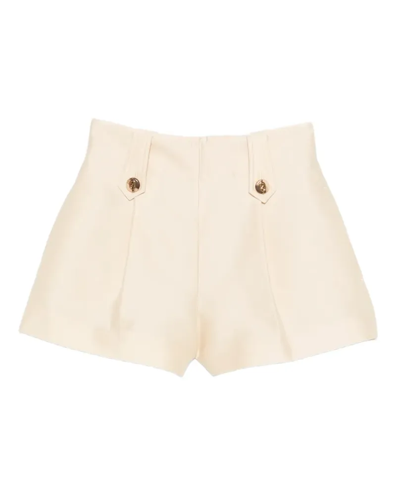 Zimmermann button-tab pleated shorts - Nude Nude