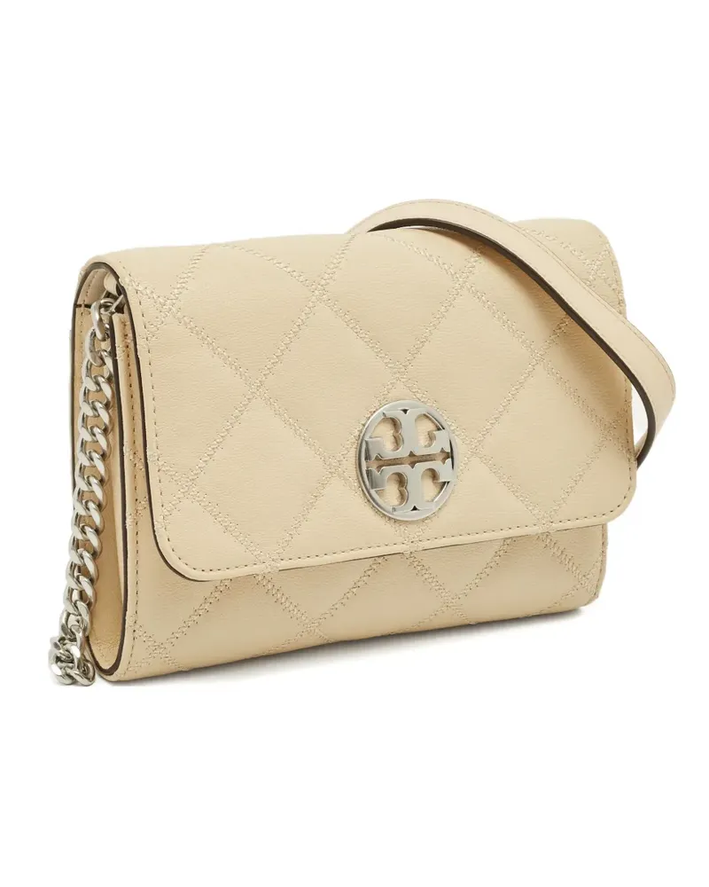 Tory Burch Kleine Willa Umhängetasche mit gestepptem Kettenriemen - Nude Nude