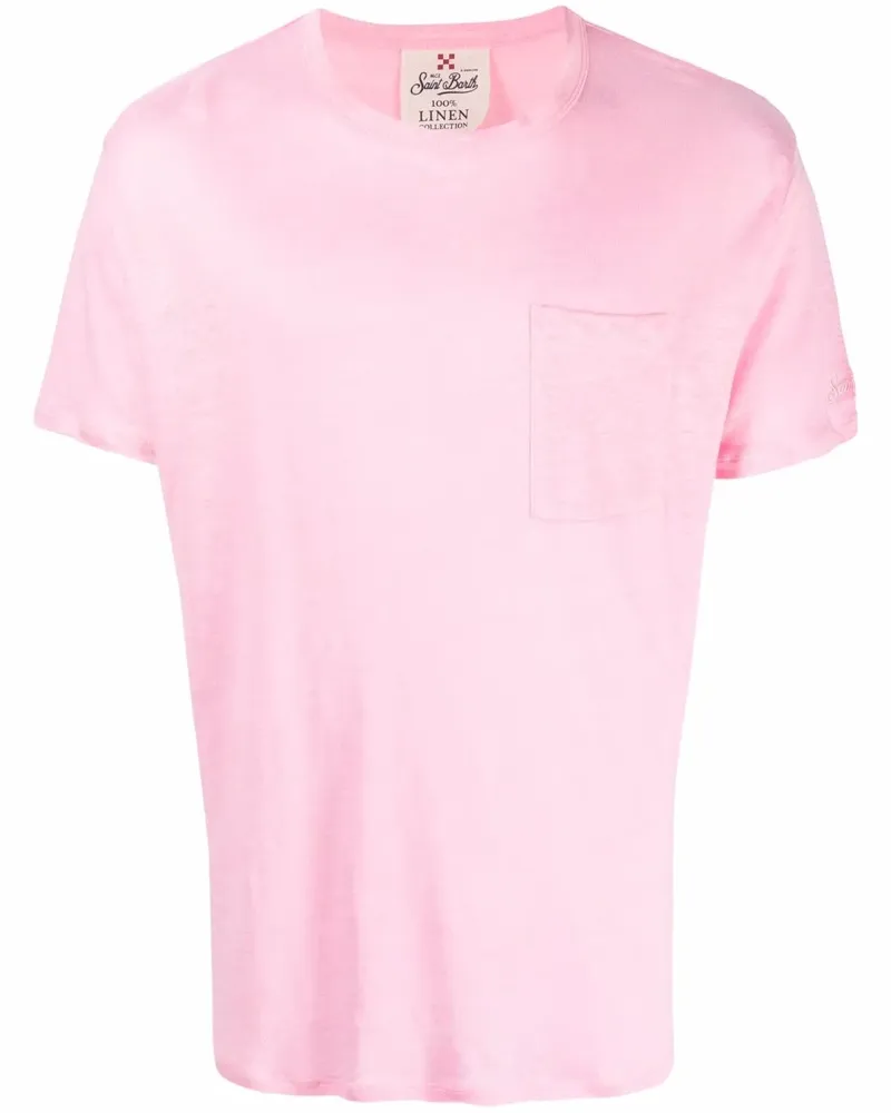 MC2 Saint Barth T-Shirt mit aufgesetzter Tasche - Rosa Rosa