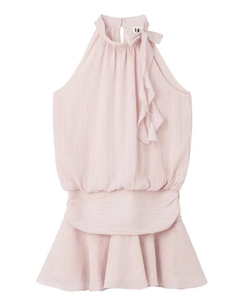 b+ab ruffled bow-detail mini dress - Rosa Rosa