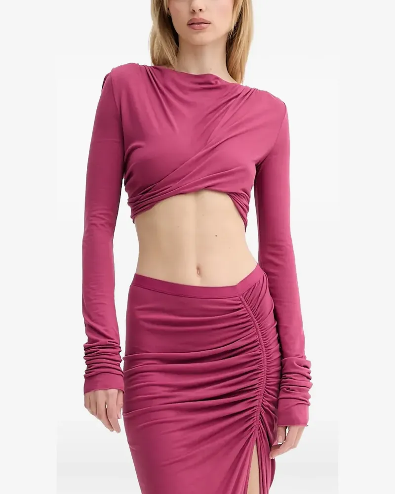 Rick Owens Lilies draped long-sleeve top - Rosa Rosa