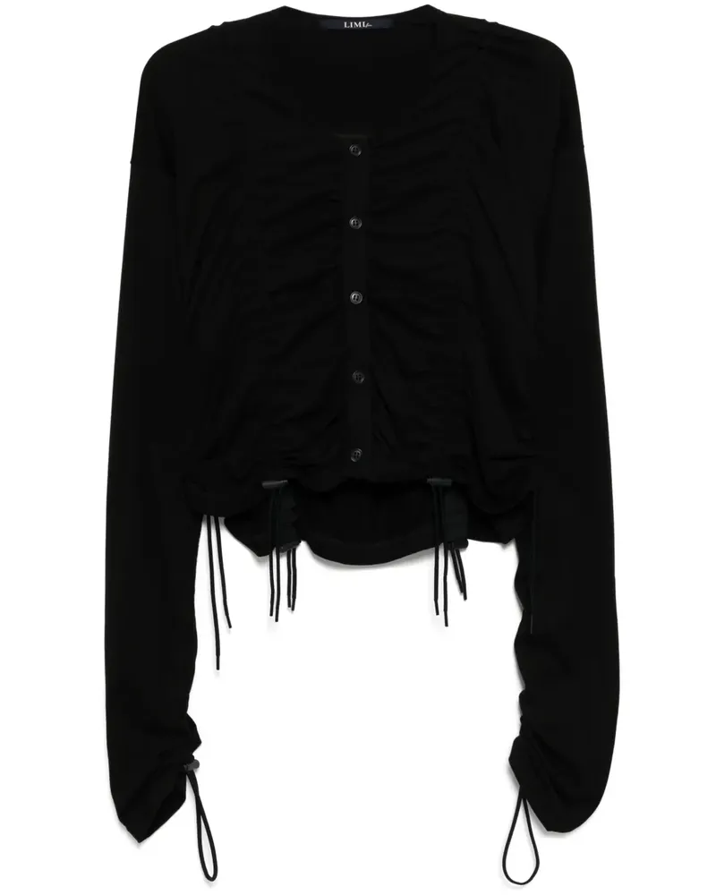 Yohji Yamamoto Cardigan mit Stretchbund - Schwarz Schwarz
