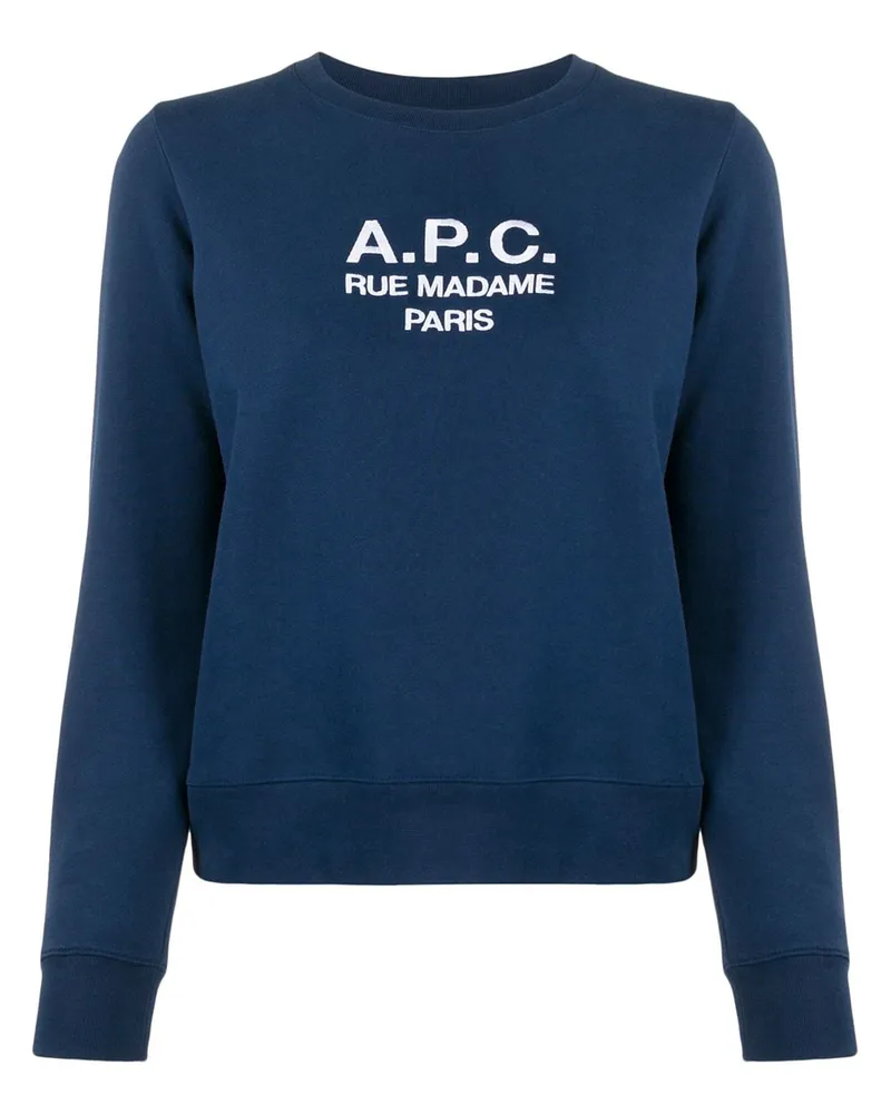 A.P.C. Tina Sweatshirt mit Logo-Stickerei - Blau Blau