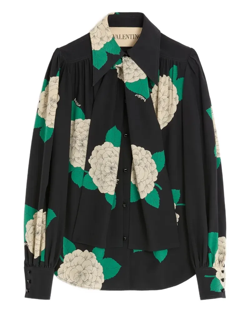 Valentino Garavani Apres L'Hiver Hemd mit Blumen-Print - Schwarz Schwarz