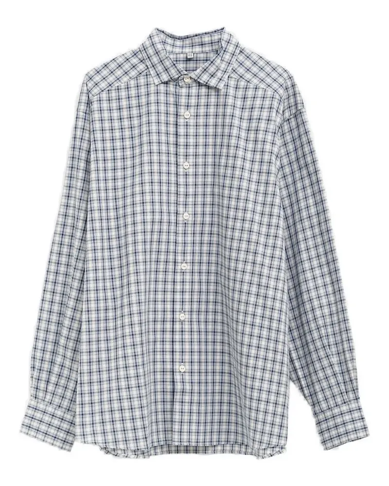 Baserange Claude checked button shirt - Blau Blau