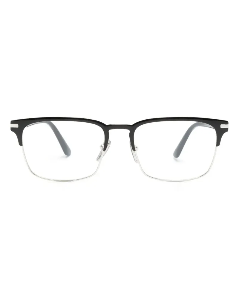 Prada Sonnenbrille mit eckigem Gestell - Schwarz Schwarz