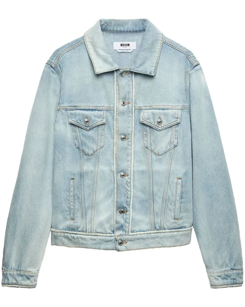 MSGM Jeansjacke mit Nahtdetail - Blau Blau