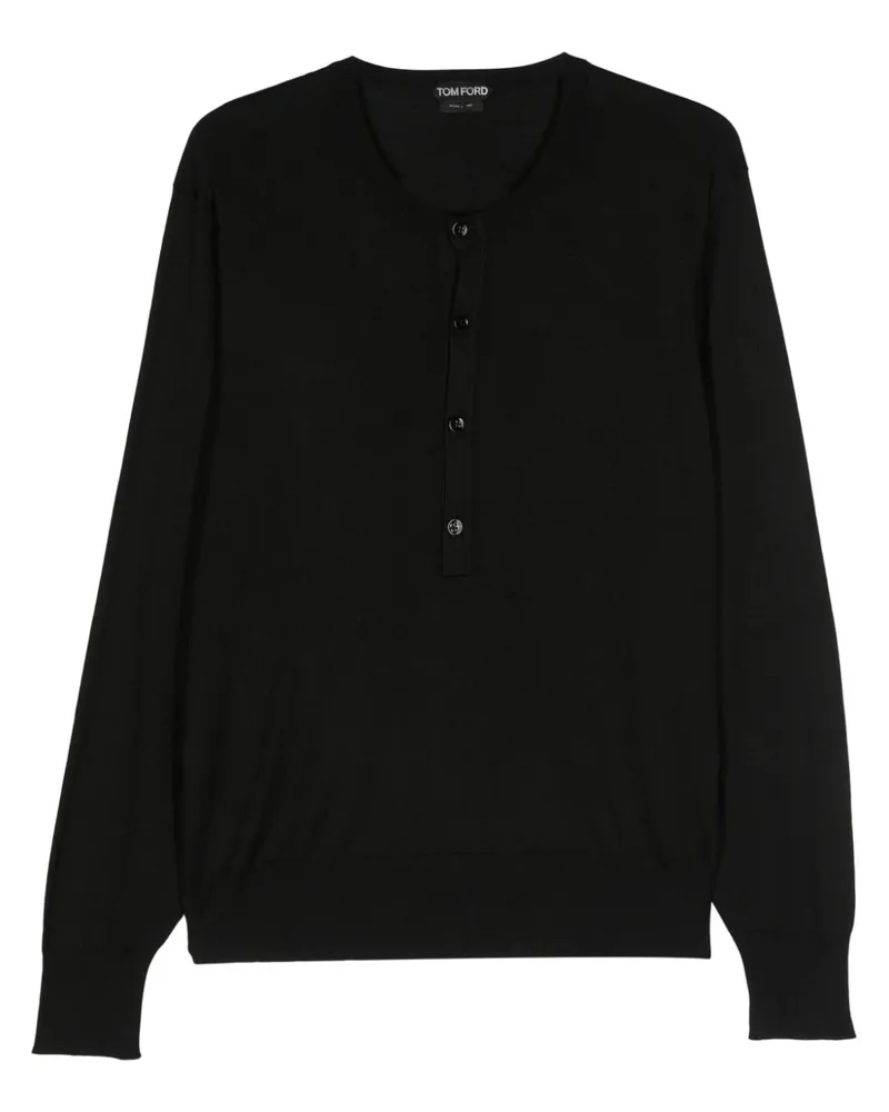 Tom Ford Fein gestricktes Seiden-T-Shirt - Schwarz Schwarz