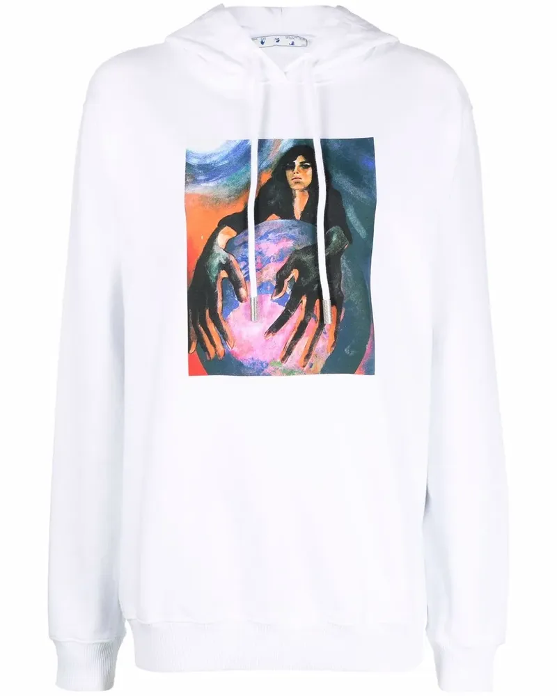 OFF-WHITE Hoodie mit grafischem Print - Weiß Weiß