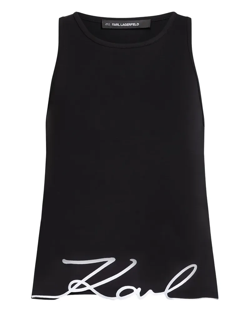 Karl Lagerfeld Top mit Logo - Schwarz Schwarz