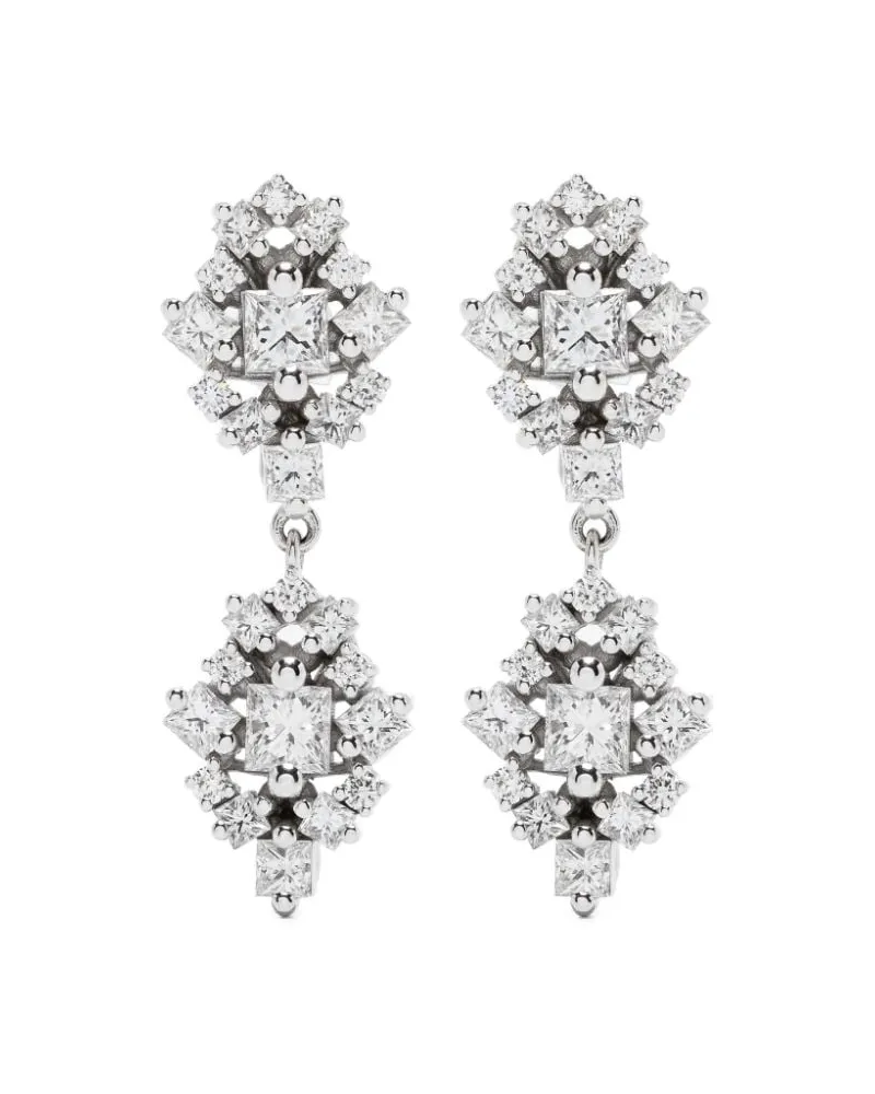 Suzanne Kalan 18kt La Fantasie Weißgoldohrringe mit Diamanten - Silber Silber