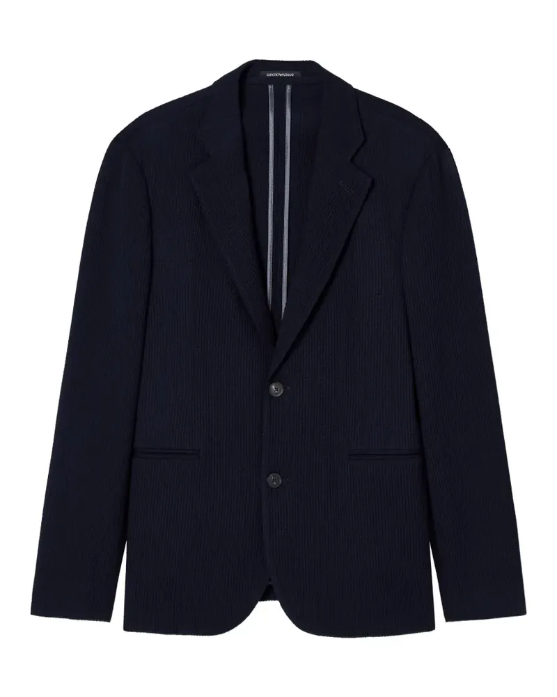 Emporio Armani Einreihiges Seersucker-Sakko - Blau Blau