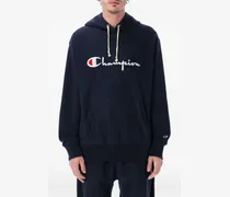 Hoodie mit Logo-Stickerei - Blau