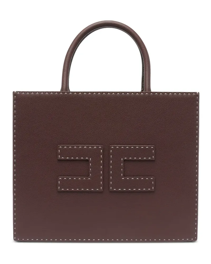 Elisabetta Franchi Shopper mit Kontrastnähten - Braun Braun