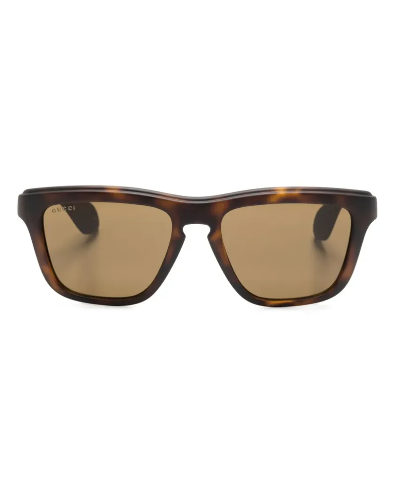 Gucci Sonnenbrille mit eckigem Gestell - Braun Braun