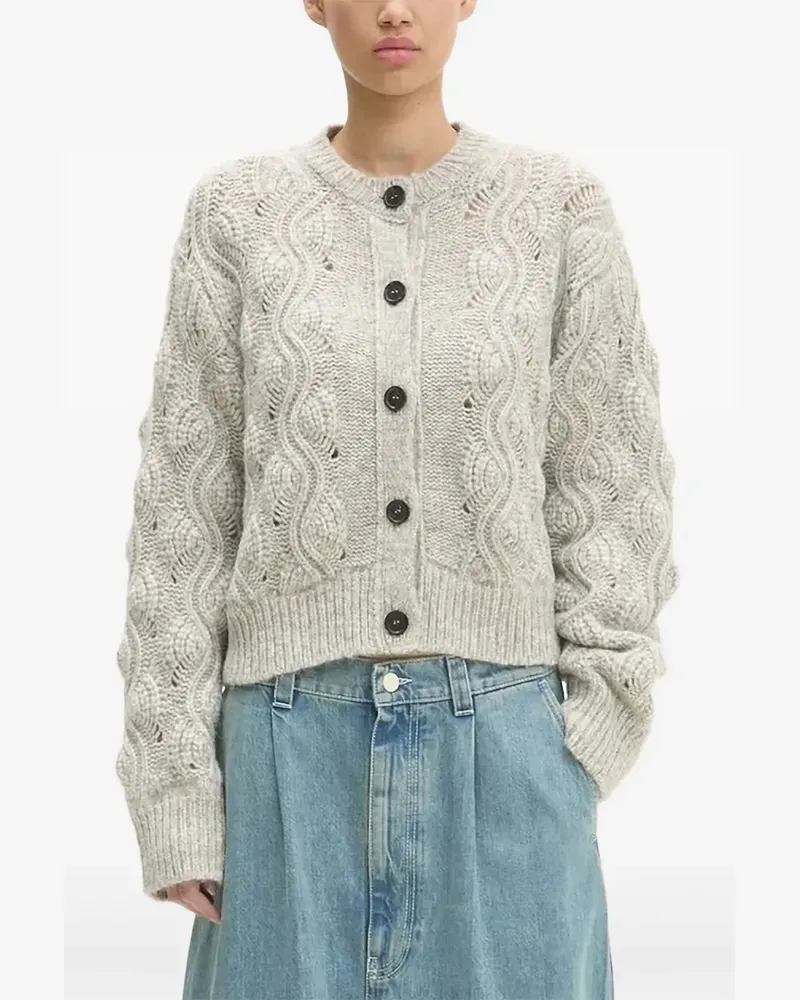 Samsøe & Samsøe Cardigan mit Zopfmuster - Grau Grau