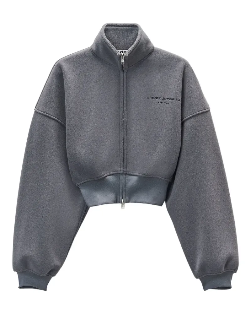 Alexander Wang Cropped-Sweatshirt mit Reißverschluss - Grau Grau