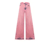 Ausgefranste Acid-Wash-Jeans - Rosa