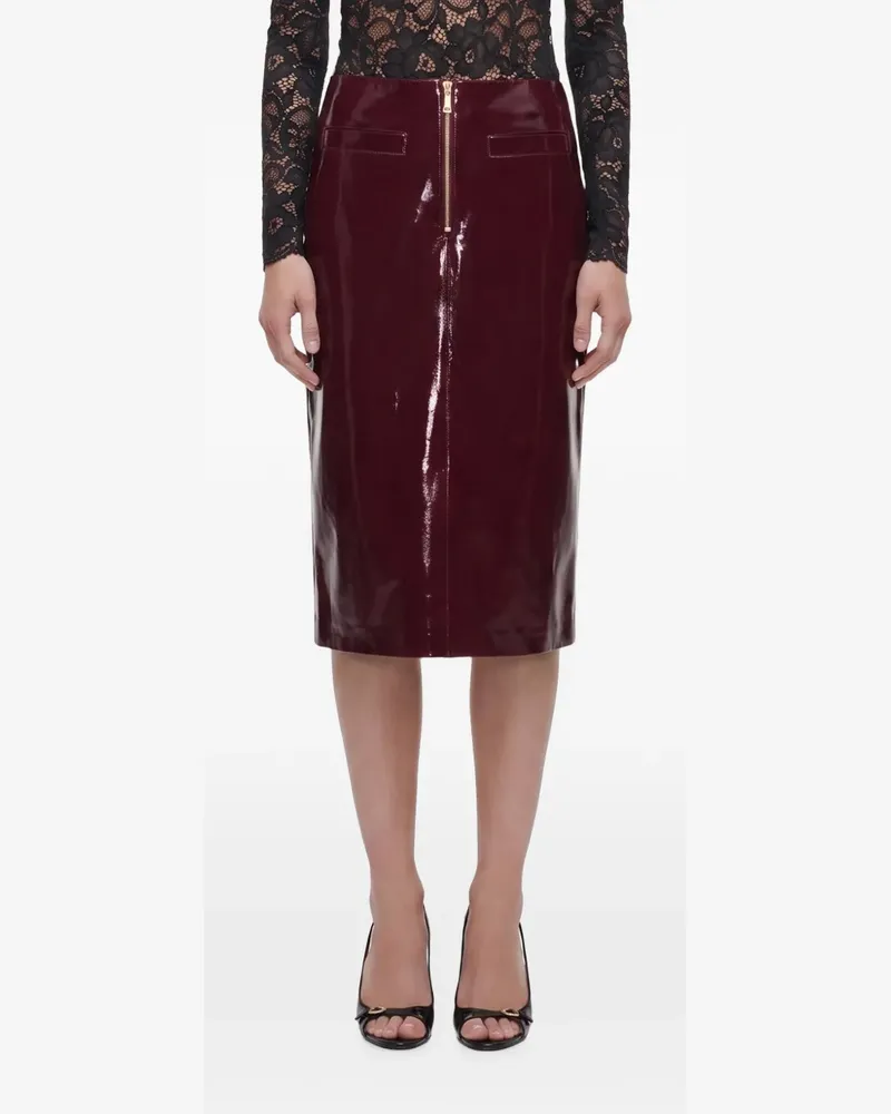 Self-Portrait purple faux leather skirt - Rot Rot