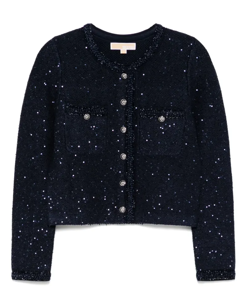 Michael Kors Gestrickte Jacke im Metallic-Look - Blau Blau