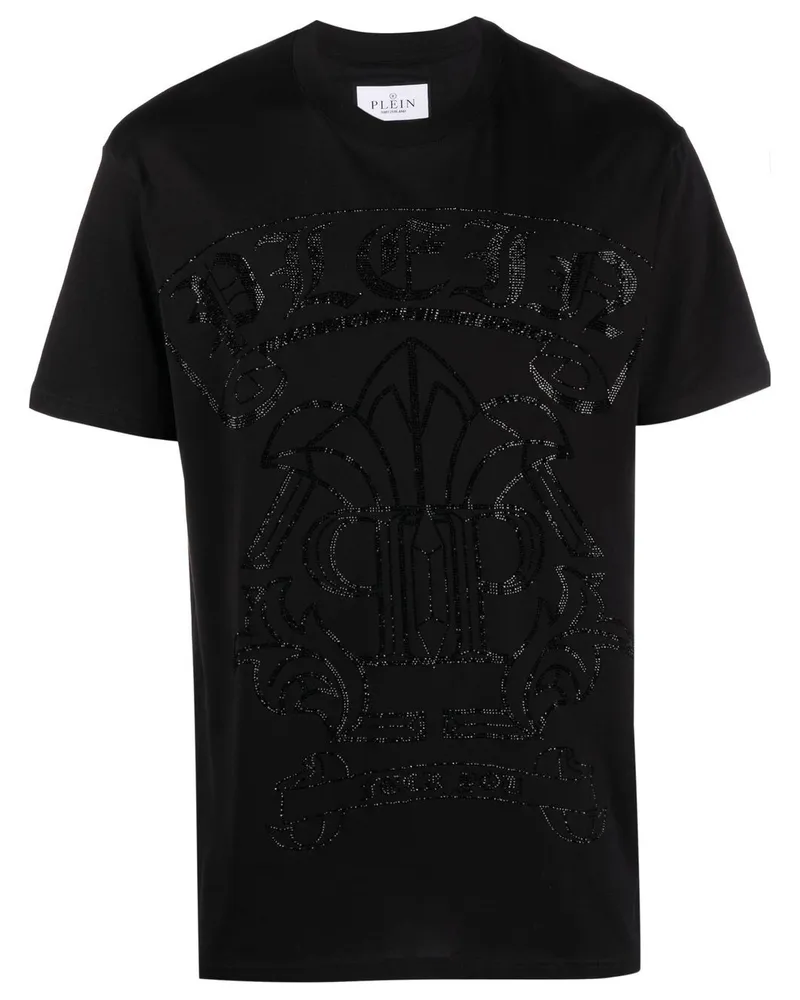 Philipp Plein T-Shirt mit Pailletten - Schwarz Schwarz