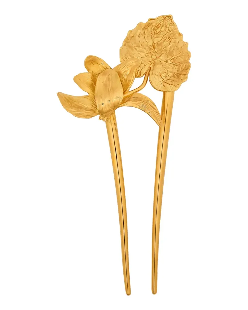 Oscar de la Renta Flower Leaf Haarnadeln (2er-Set) - Gold Gold