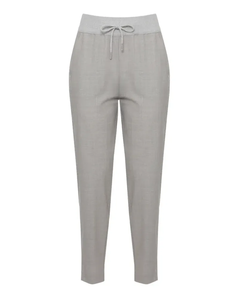 PANICALE Cashmere Tapered-Hose mit Kordelzug - Grau Grau